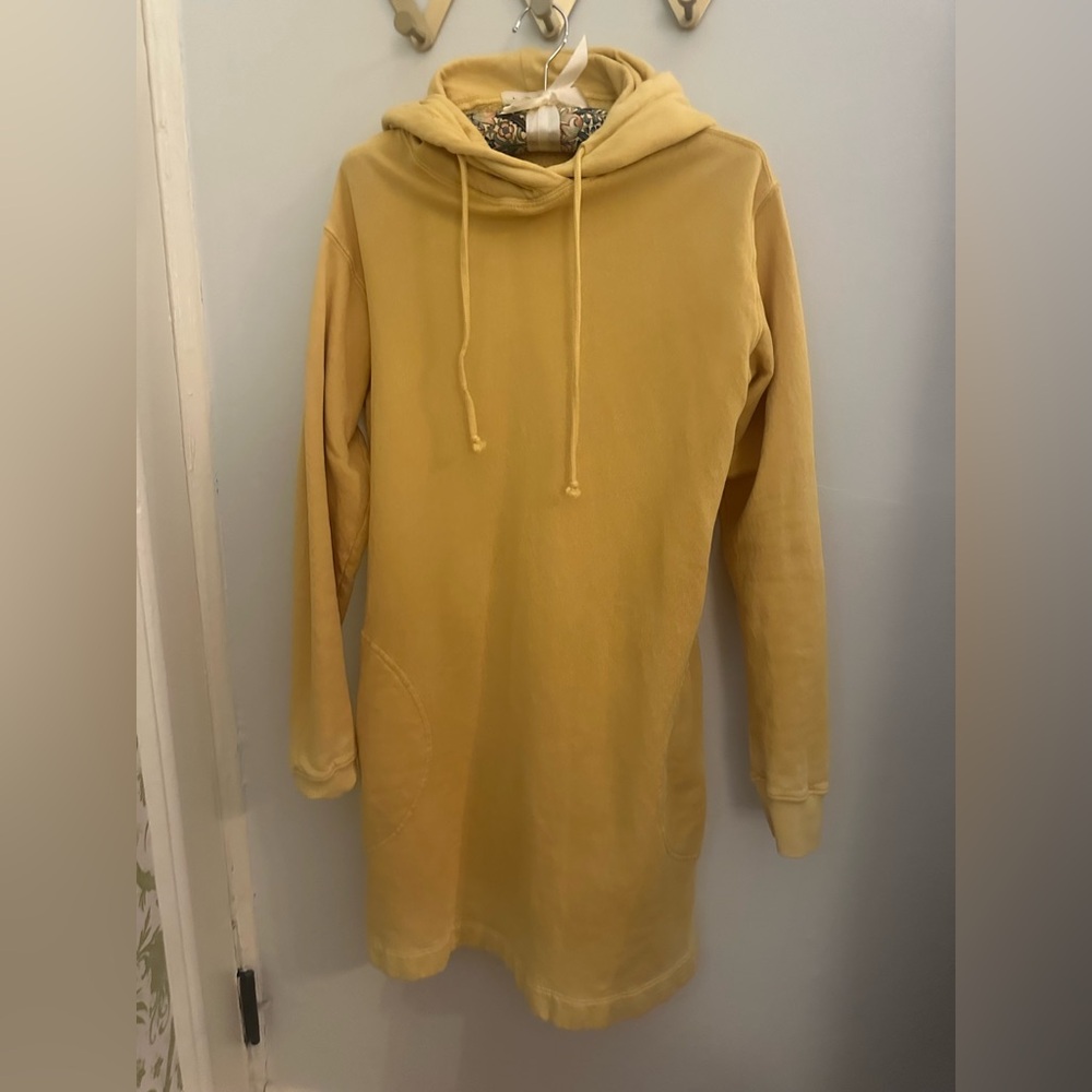 VELVET By Graham & Spencer Dekota Ombre Fleece Hooded Dress Sunny S $198 - Picture 2 of 5